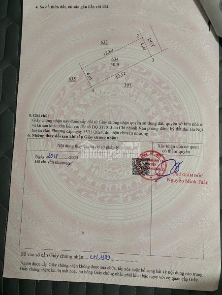 QUÁ ĐẸP 62.7M ĐẤT ĐƯỜNG THÔNG THƯỢNG MỖ - ĐAN PHƯỢNG