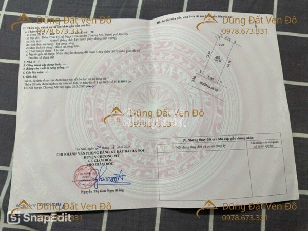 BÁN LÔ ĐẤT ĐẸP 70M – CHÚC LÝ, NGỌC HÒA, CHƯƠNG MỸ