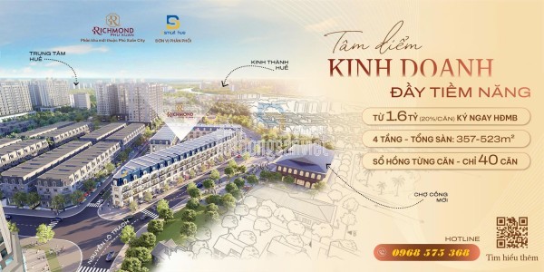 RICHMOND PHÚ XUÂN CITY (ĐỐI DIỆN CHỢ CỐNG MỚI) - ĐẶC QUYỀN DÀNH RIÊNG CHO 20 QUÝ KH ĐẦU TIÊN TẠI