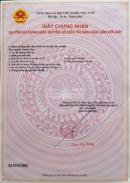 BÁN NHÀ ĐẤT KDC TÂN AN (PHÚ AN), THỦ DẦU MỘT, BÌNH DƯƠNG – CHỈ 2 TỶ NHỈNH