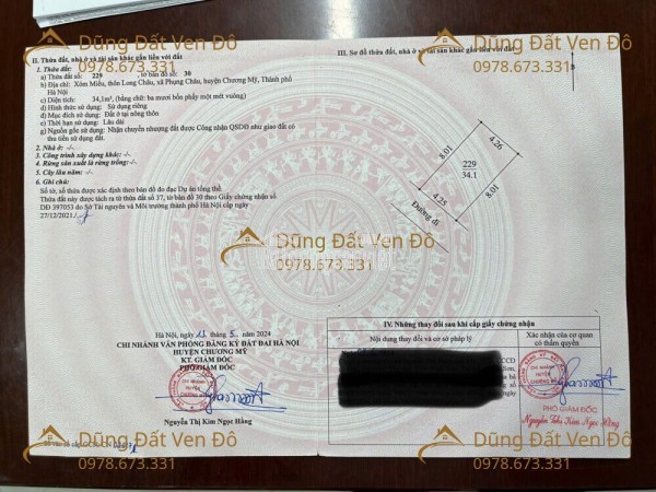 CHÍNH CHỦ gửi bán NHÀ 4 TẦNG phụng châu-chương mỹ-hn