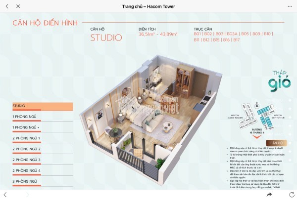 Căn hộ cao cấp Hacom Tower tầm nhìn biển và hồ điều hòa trung