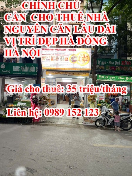 CHÍNH CHỦ CẦN  CHO THUÊ NHÀ NGUYÊN CĂN LÂU DÀI – VỊ TRÍ ĐẸP HÀ ĐÔNG HÀ NỘI