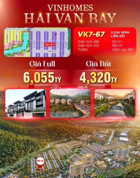 BÁN BIỆT THỰ LIỀN KỀ 63M2 GẦN BIỂN TẠI DỰ ÁN VINHOMES HẢI VÂN BAY CỦA CĐT GROUP