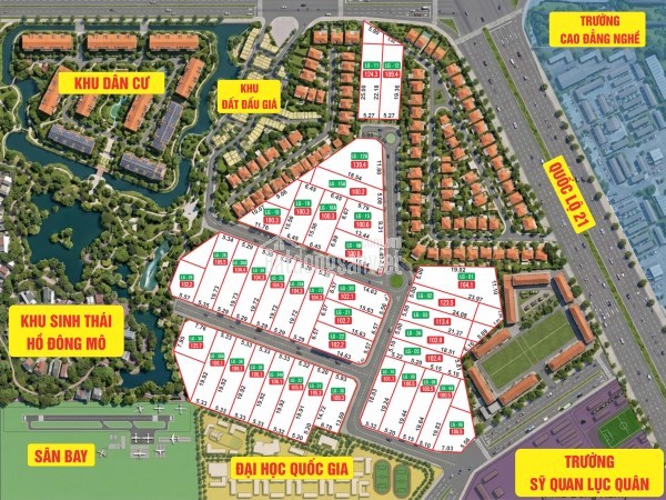 CĐT đất nền Hòa Lạc giá đầu tư F0 DT 100m2-300m2 nhiều vị trí đẹp và uy tín: Giá từ 2 tỷ-3 tỷ-4tỷ