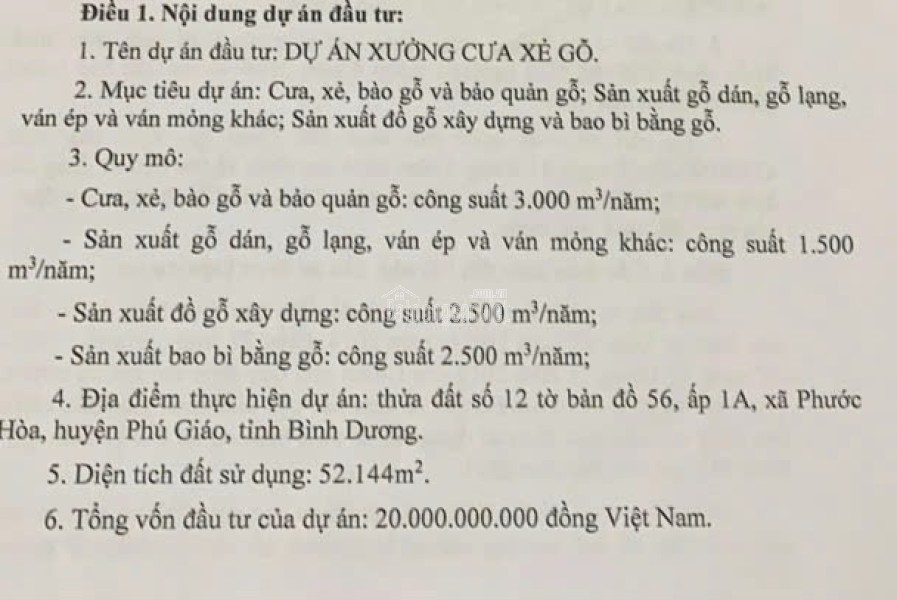 Bán đất tại Phước Hoà, Huyện Phú Giáo, Bình Dương 48.450 m²
