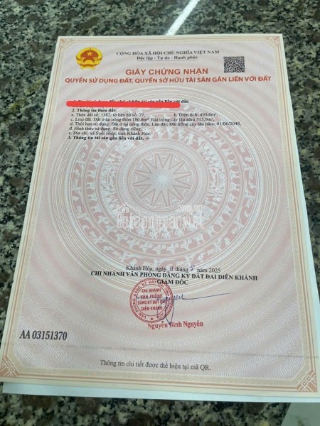 BÁN LÔ ĐẤT TÂN KHÁNH – SUỐI HIỆP, DIÊN KHÁNH , KHÁNH HÒA