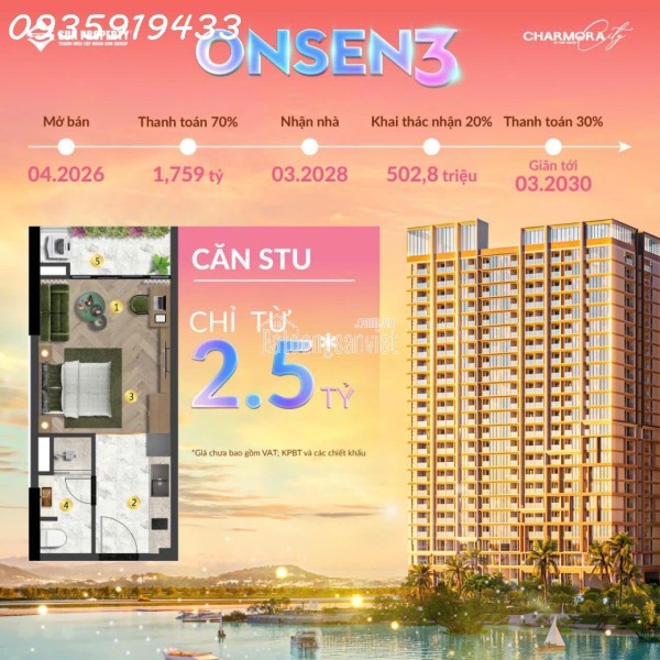 CHÍNH THỨC MỞ BÁN ONSEN 3 - CHARMORA CITY NHA TRANG: \