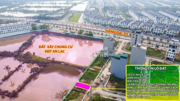 Thanh khoản lô đất cực hiếm khu đất dịch vụ 4.6 ha Vân Canh sát An Lạc Symphony 3 bước chân ra