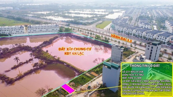 Thanh khoản lô đất cực hiếm khu đất dịch vụ 4.6 ha Vân Canh sát An Lạc Symphony 3 bước chân ra