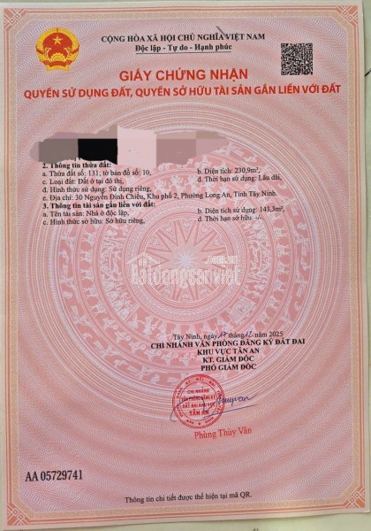 BÁN NHÀ ĐẸP TRUNG TÂM – CƠ HỘI ĐẦU TƯ và AN CƯ LÝ TƯỞNG - TP LONG AN.