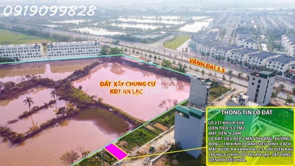 Chính chủ bán lô đất cực hiếm khu đất dịch vụ 4.6 ha Vân Canh sát An Lạc Symphony 3 bước chân ra