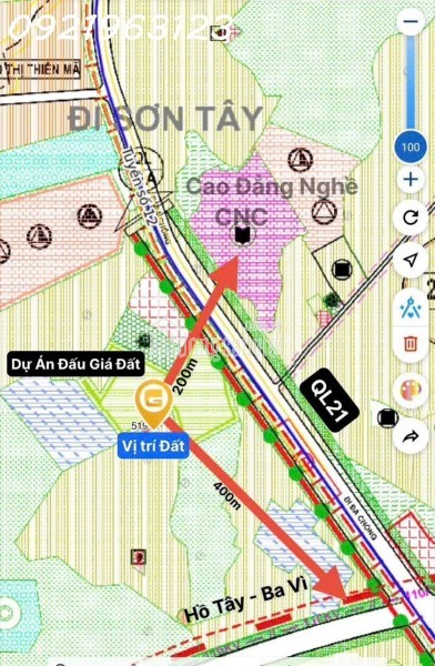 CƠ HỘI HIẾM LÔ ĐẤT TẠI HOÀ LẠC LÀN 2 QL21 SÁT ĐẤT ĐẤU GIÁ