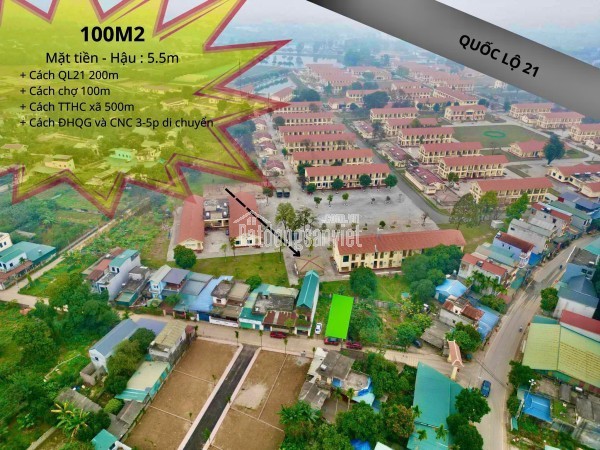 TRỤC CHÍNH ĐƯỜNG 21 100M FULL THỔ CƯ CÁCH NGÃ 4 HOÀ LẠC 2KM BÁN GẤP