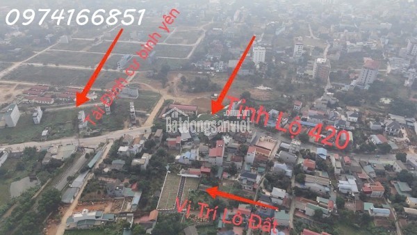 CHÍNH CHỦ BÁN LÔ ĐẤT HÒA LẠC, MẶT ĐƯỜNG TỈNH 420. CÁCH TRUNG TÂM VŨ TRỤ VIỆT NAM 2,3KM. VỊ TRÍ LÕI
