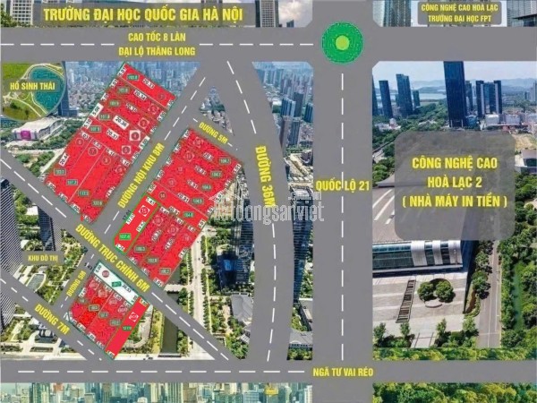 Bán đất chính chủ  Phú Cát/ Hòa Lạc  101.7m2 đất fun thổ cư. 4.x tỷ , lh 0966329691