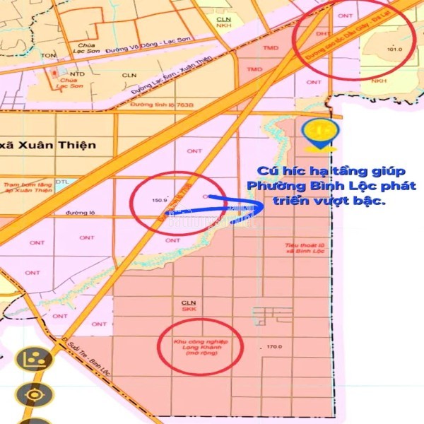 CHỈ 216Tr/m MẶT TIỀN BÊ TÔNG GẦN THCS LÊ A, KCN LONG KHÁNH, P. BÌNH LỘC, ĐN