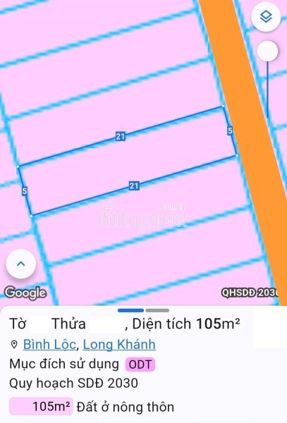 MẶT TIỀN BÊ TÔNG, CHỈ 216Tr/m , GẦN THCS LÊ A, KCN LONG KHÁNH, P. BÌNH LỘC, ĐN.