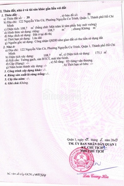 Bán nhà MT 122 Nguyễn Văn Cừ Q1 vị trí siêu đẹp tiện kinh doanh