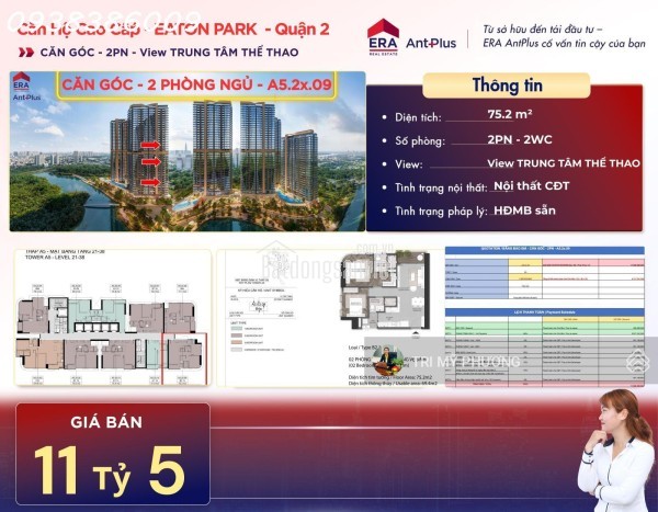 Empire City - bán BĐS dòng tiền - căn góc 2PN - có sẵn giấy tờ thuê - giá 19.2 tỷ, rộng 100 m2