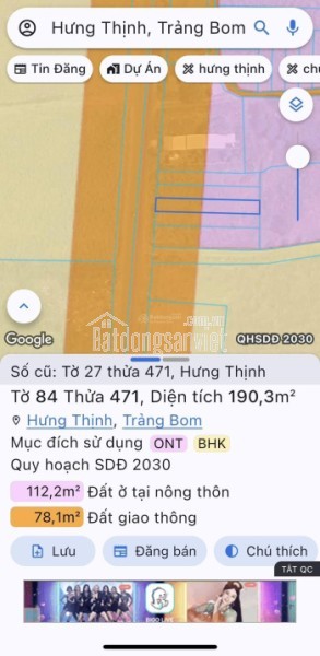 Bán đất tại Ấp An Bình, đường D20, xã Hưng Thịnh, Đồng Nai, giá ưu đãi 4,9 tỷ, 190m2 hot!