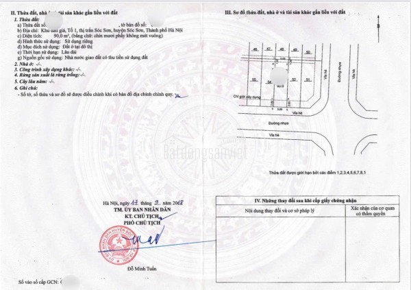VỊ TRÍ KIM CƯƠNG TẠI ĐẤT THỊ TRẤN TỔ 1 -TẠI SÓC SƠN HÀ NỘI -DT 90 M FUN THỔ CƯ