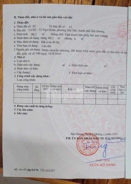 CHÍNH CHỦ CẦN BÁN GẤP ĐẤT MẶT PHỐ SỐ 78 NGÔ HOÁN – KĐT PHÍA ĐÔNG NAM CƯỜNG, TP HẢI DƯƠNG