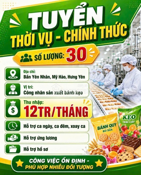 KINH ĐÔ – TUYỂN DỤNG CHÍNH THỨC và THỜI VỤ - Bần Yên Nhân, Mỹ Hào, Hưng Yên