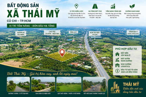 Bán Đất Xã Thái Mỹ — Giá Tốt Đón Sóng Hạ Tầng - Cơ hội đầu tư dài hạn - Tiềm năng phát triển cao