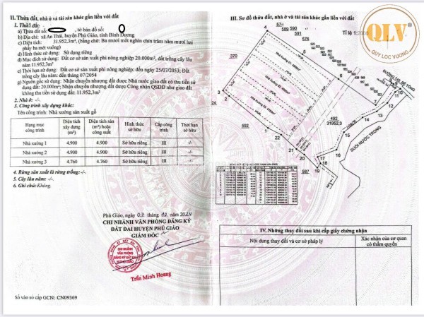 BÁN NHÀ XƯỞNG – AN THÁI , PHÚ GIÁO, BÌNH DƯƠNG – 31.952m²