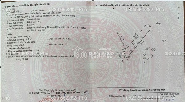 Bán Nhà Đất Mặt Phố Diện Tích Lớn 989m2 (15x70m) Đ.848 An Hòa, TP Sa Đéc.. Giá 20 Tỷ.