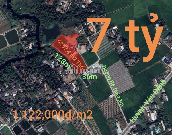 Bán đất thổ xã Vàm Cỏ gần Quốc Lộ 50B giá 7 tỷ