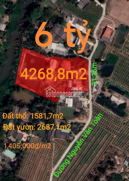 Bán lô đất thổ lúa làm nhà vườn xã Nhựt Tảo giá 3,7 tỷ