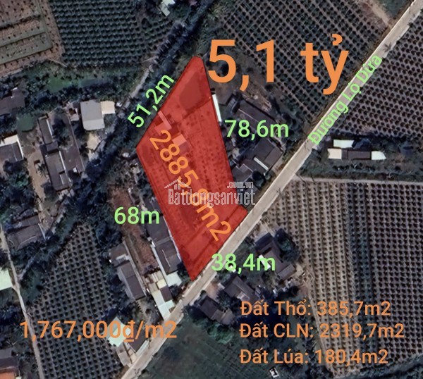 Bán lô đất thổ xã An Lục Long giá 4 tỷ