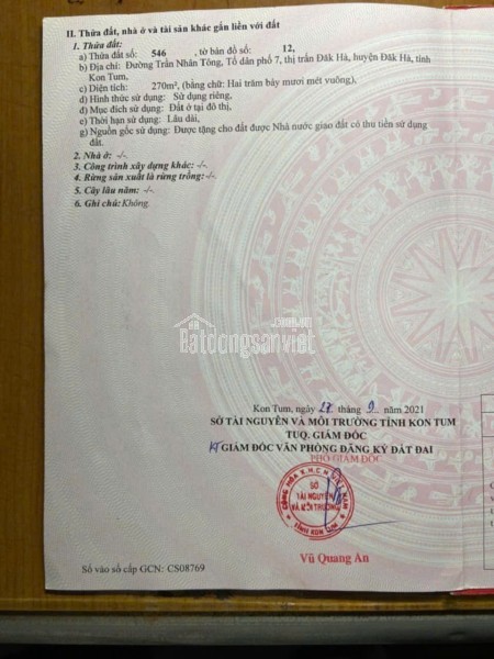 Vị trí quá đỉnh của chóp, ngay trung tâm huyện Đăk Hà, Kon Tum