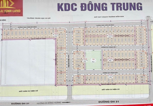 CHÍNH CHỦ Cần Bán LÔ ĐẤT TĐC ĐÔNG TRUNG, TIỀN HẢI, THÁI BÌNH  - Vị Trí KINH DOANH ĐẸP NHẤT KHU