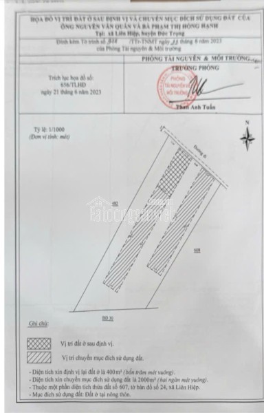 CHÍNH CHỦ Cần Bán Đất Mặt Tiền 6500M2 Chỉ 3,3 TRIỆU/M2 Xã Liên Hiệp, Huyện Đức Trọng, Lâm Đồng