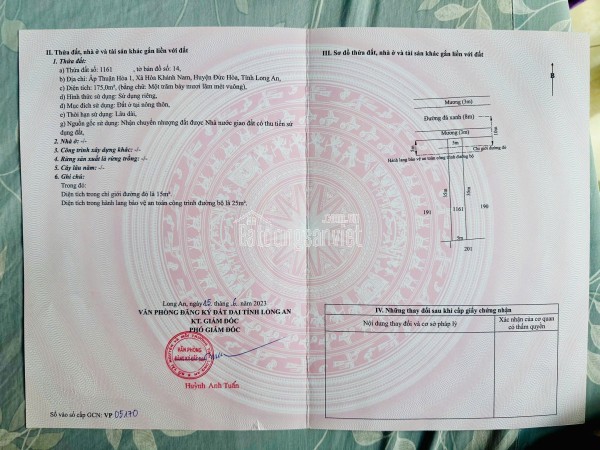 CHÍNH CHỦ CẦN BÁN LÔ ĐẤT FULL THỔ CƯ 175m2 ĐẦU TƯ SINH LỜI
