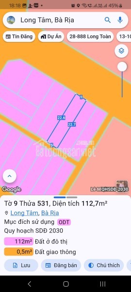 BÁN LÔ ĐẤT TĐC BẮC HƯƠNG LỘ 10 – MẶT TIỀN HUỲNH BÁ CHÁNH, LONG TÂM – BÀ RỊA