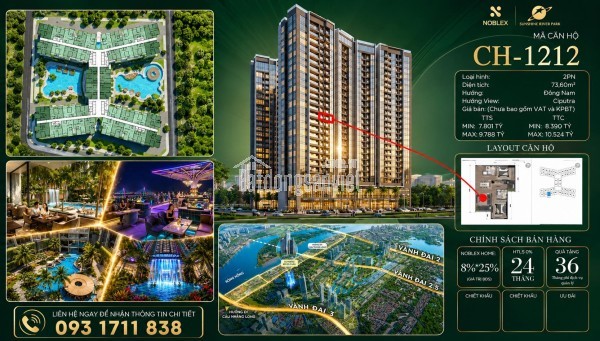 Chung cư Sunshine River Park  O93 1711 838 căn  2 ngủ view công viên 65ha Cipucha