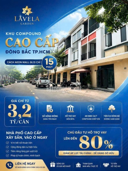 NHÀ PHỐ SỔ SẴN COMPOUND CAO CẤP TP.HCM - 15 phút tới AEON MALL: 3,2 TỶ. Vũ 0933910039