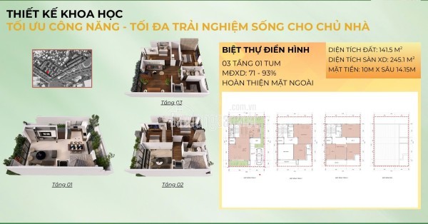 Bán căn liền kề 70m2 mặt tiền rộng 5m gần đường lớn rộng 36m.Có thể kinh doanh - buôn bán và ở