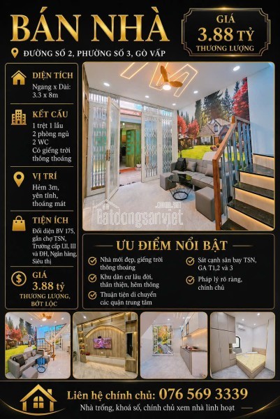 BÁN NHÀ CHÍNH CHỦ – VỊ TRÍ ĐẸP NGUYỄN KIỆM, PHƯỜNG HẠNH THÔNG