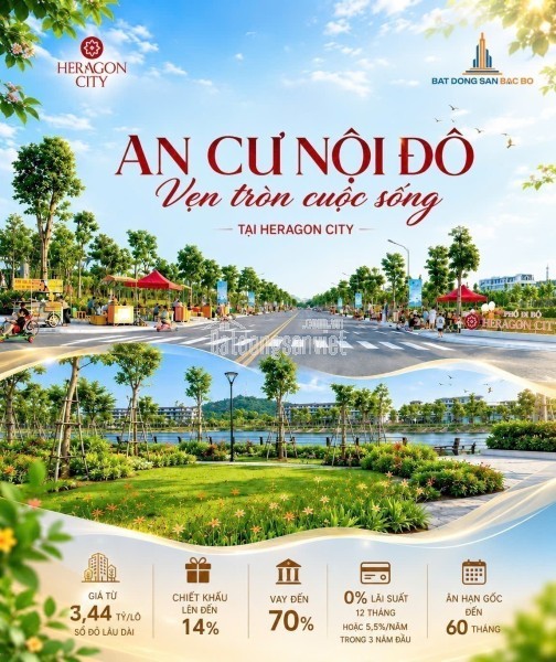 HERAGON CITY THANH HÓA: VAY 70%, ÂN HẠN GỐC 60 THÁNG, GIÁ CHỈ TỪ 3,44 TỶ