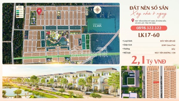 Đất nền sổ sẵn tại Long An, pháp lý hoàn chỉnh, nhận đất xây nhà ngay, chỉ từ 2,1 tỷ/nền