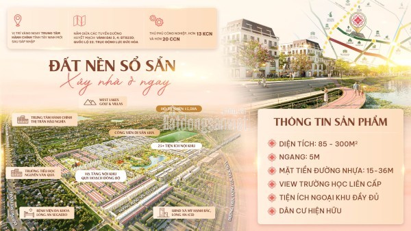 Đất nền sổ sẵn tại Long An, pháp lý hoàn chỉnh, nhận đất xây nhà ngay, chỉ từ 2,1 tỷ/nền
