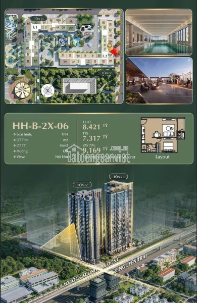 🌆 CHỐT ĐƠN LIỀN TAY CĂN 1PN- HHB-22-06 - HANOI SEASONS GARDEN 🌆