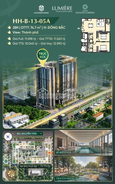 💥 CĂN 2PN  HH-B-13-05A TẠI HANOI SEASONS GARDEN: KIẾN TẠO CUỘC SỐNG SANG TRỌNG CHO TƯƠNG LAI