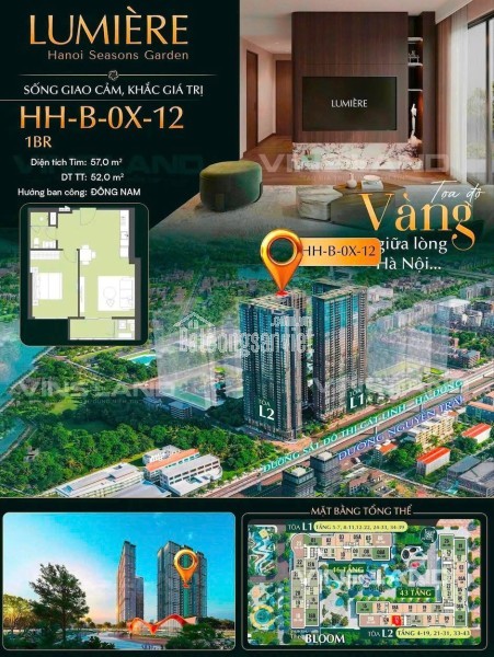 👑 HÀNG HIẾM CĂN 1PN ĐẸP NHẤT HANOI SEASONS GARDEN – KHÔNG CÓ CĂN THỨ HAI 👑