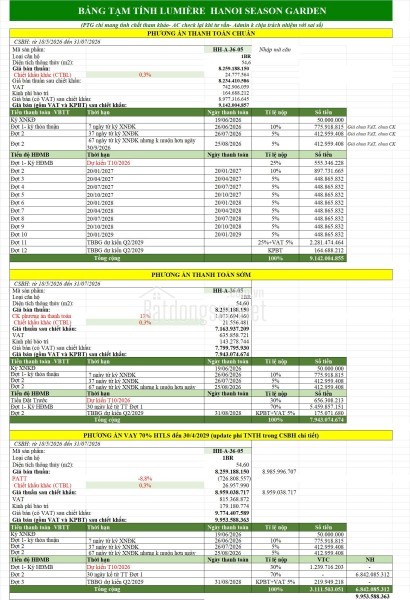 CĂN 2BR+1MR - HHB-36-15 - HANOI SEASONS GARDEN: LỰA CHỌN TỐI ƯU KHÔNG GIAN